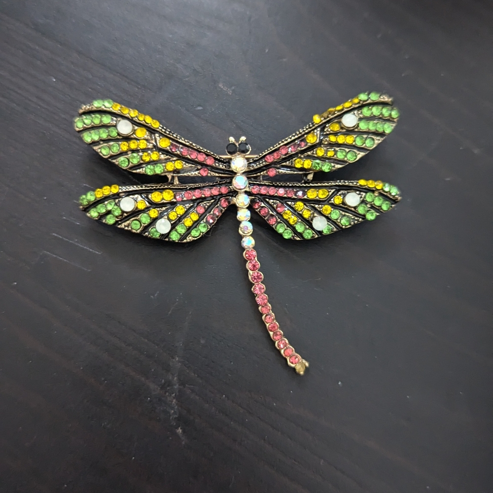 Colorful Dragonfly Brooch